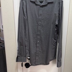 Calvin Klein Supima Cotton Slim Fit Dress Shirt 15.5 34/35 Gray